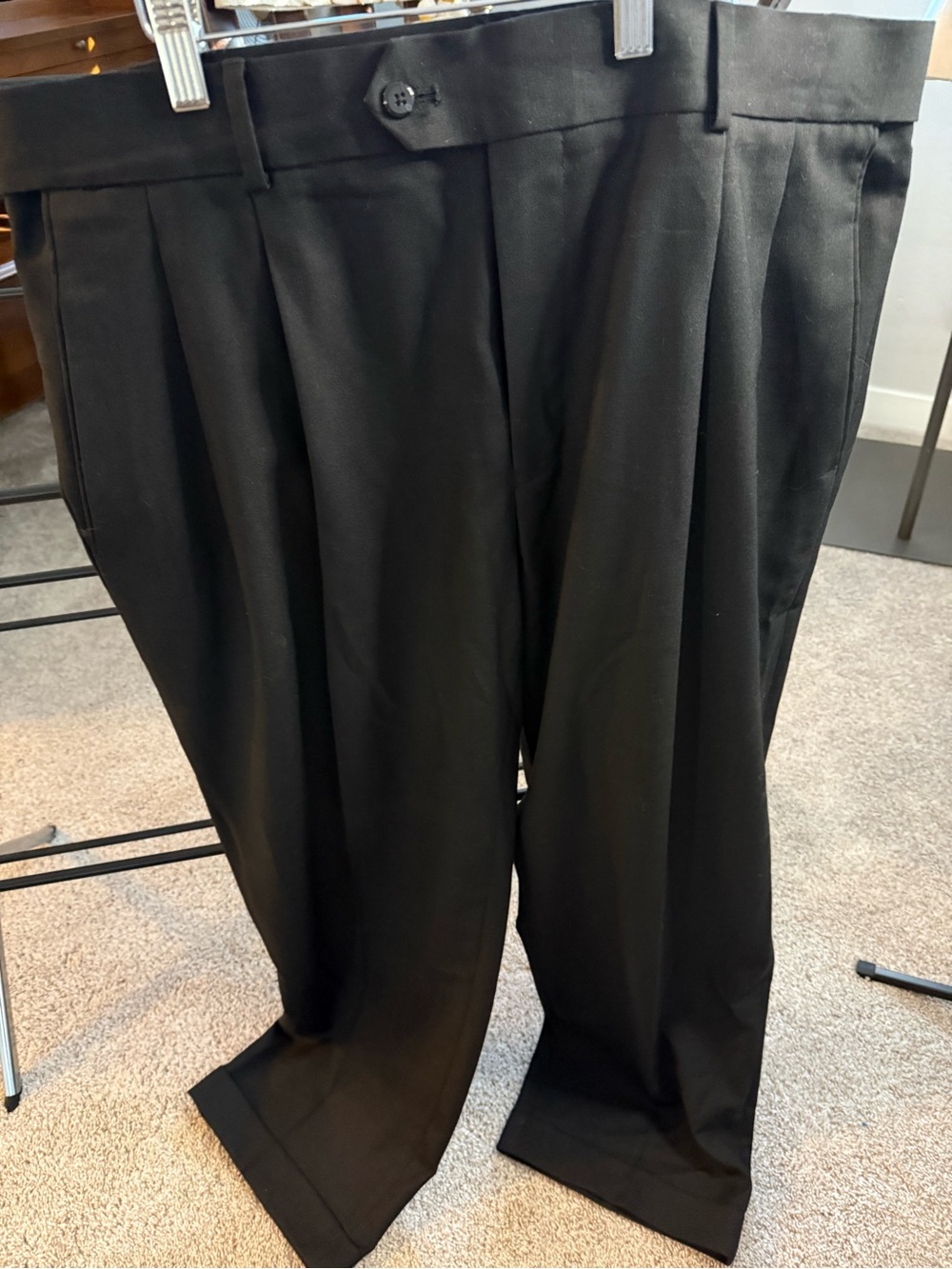 Classic Fit Sharkskin Black Men's Dress Pants - Travel Collection - Picture 8 of 8